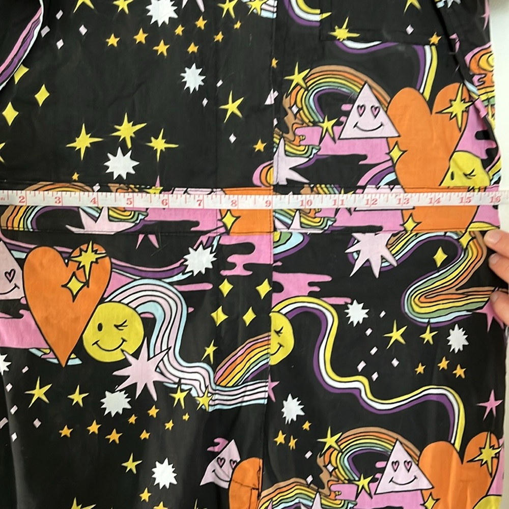 Women’s Black Graphic Jumpsuit with Colorful Cosmic Print - Picture 5 of 5